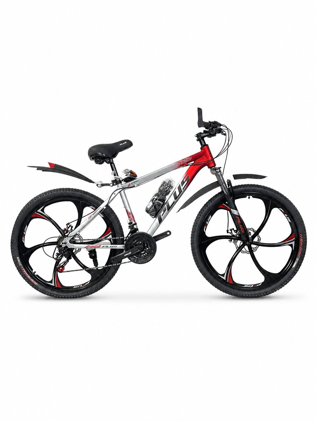 Plus 26 Inch Mountain Bike 24 Speed Gear System in Red Color