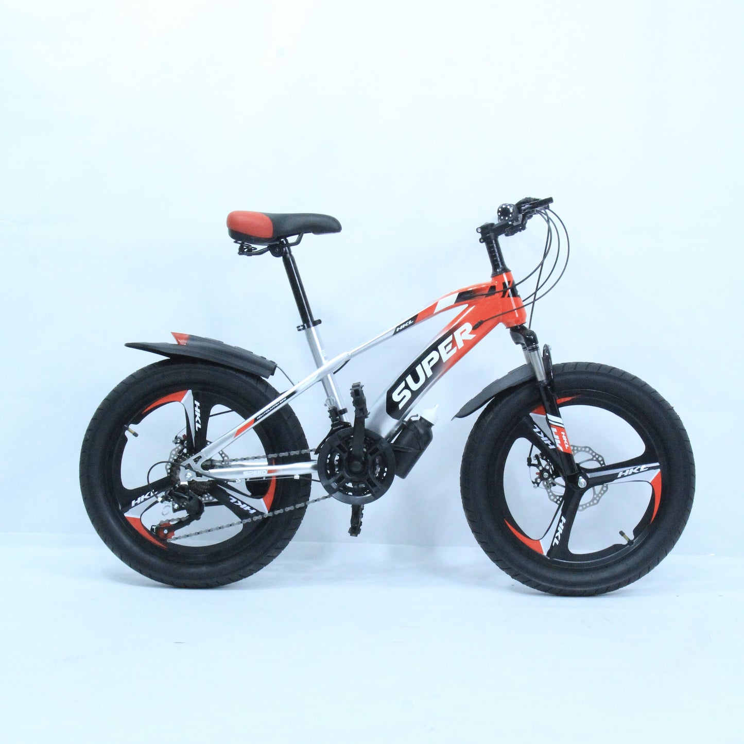SUPER Bicycle With Gears System in Orange and Silver Color