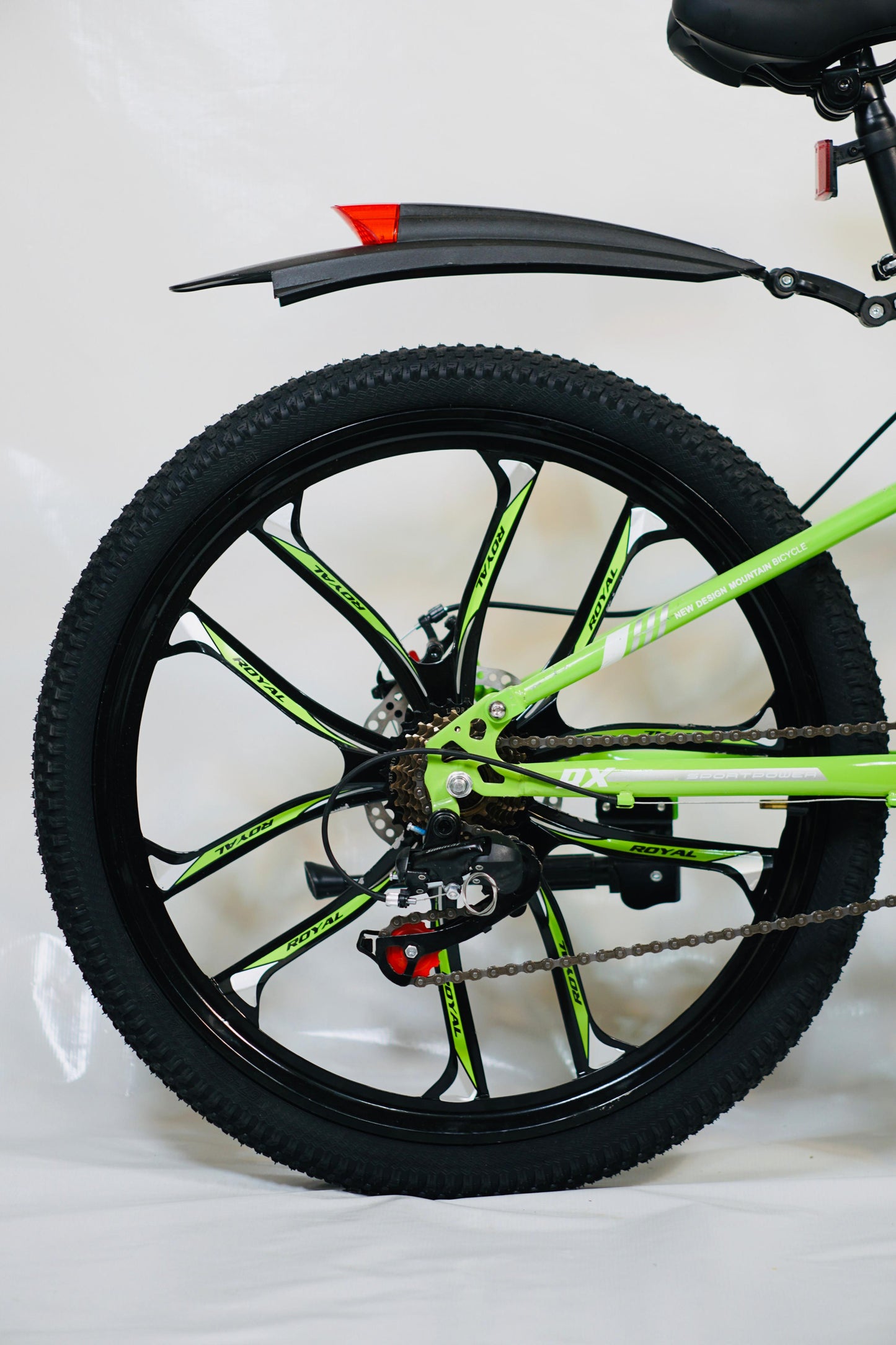 24 Inch Gear Cycle with Dual Disc Brakes & Hydraulic Shocks Blue Color