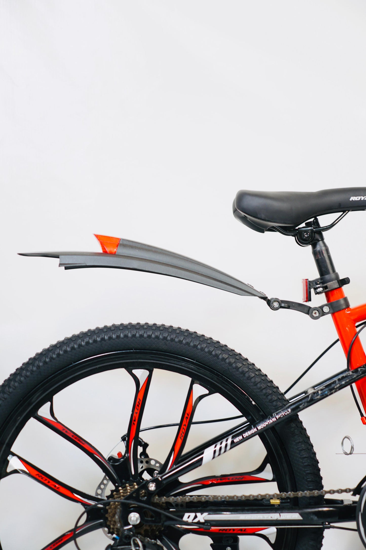 24 Inch Gear Cycle with Dual Disc Brakes & Hydraulic Shocks Red Color
