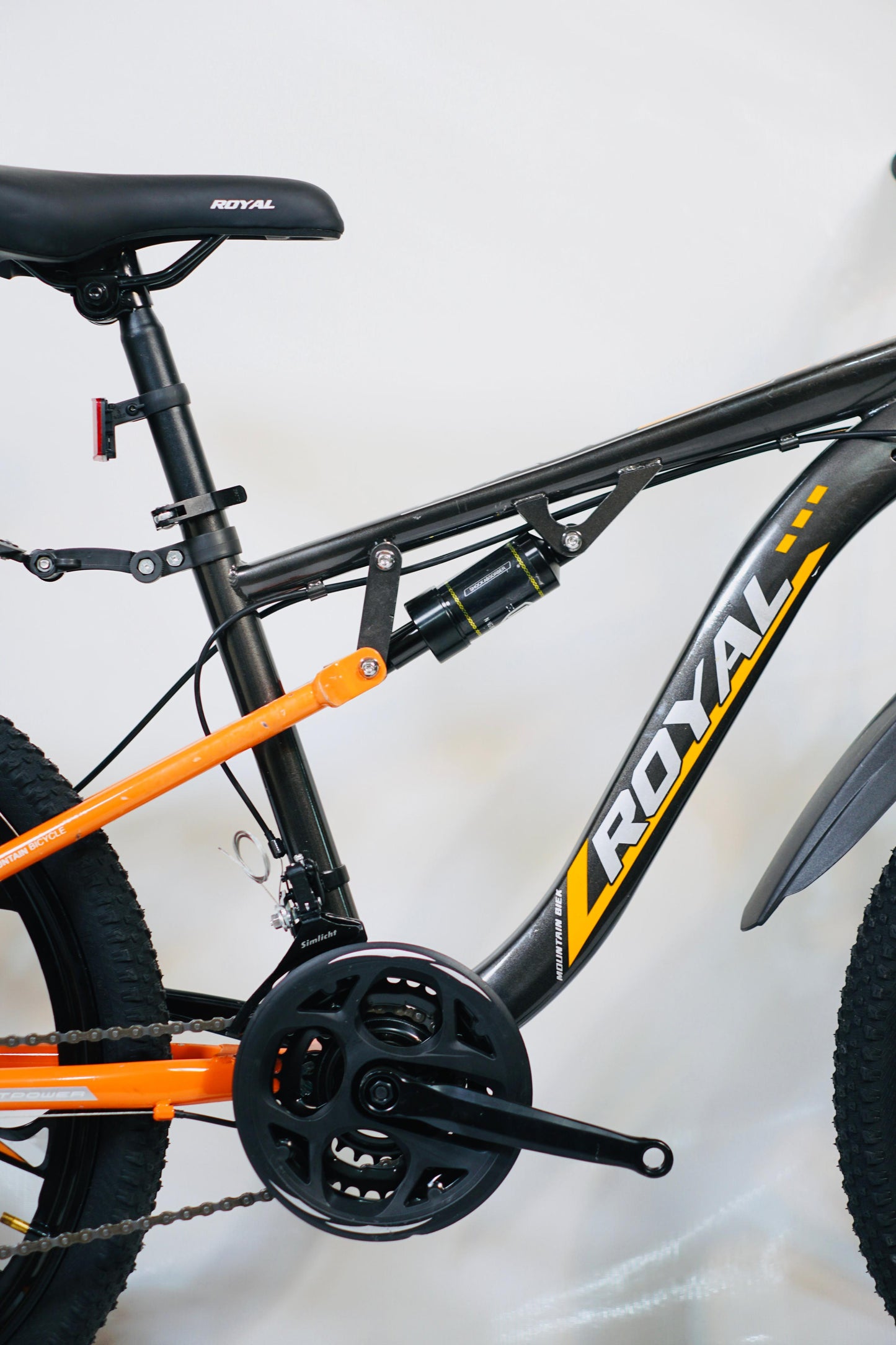 24 Inch Gear Cycle with Dual Disc Brakes & Hydraulic Shocks Black Color