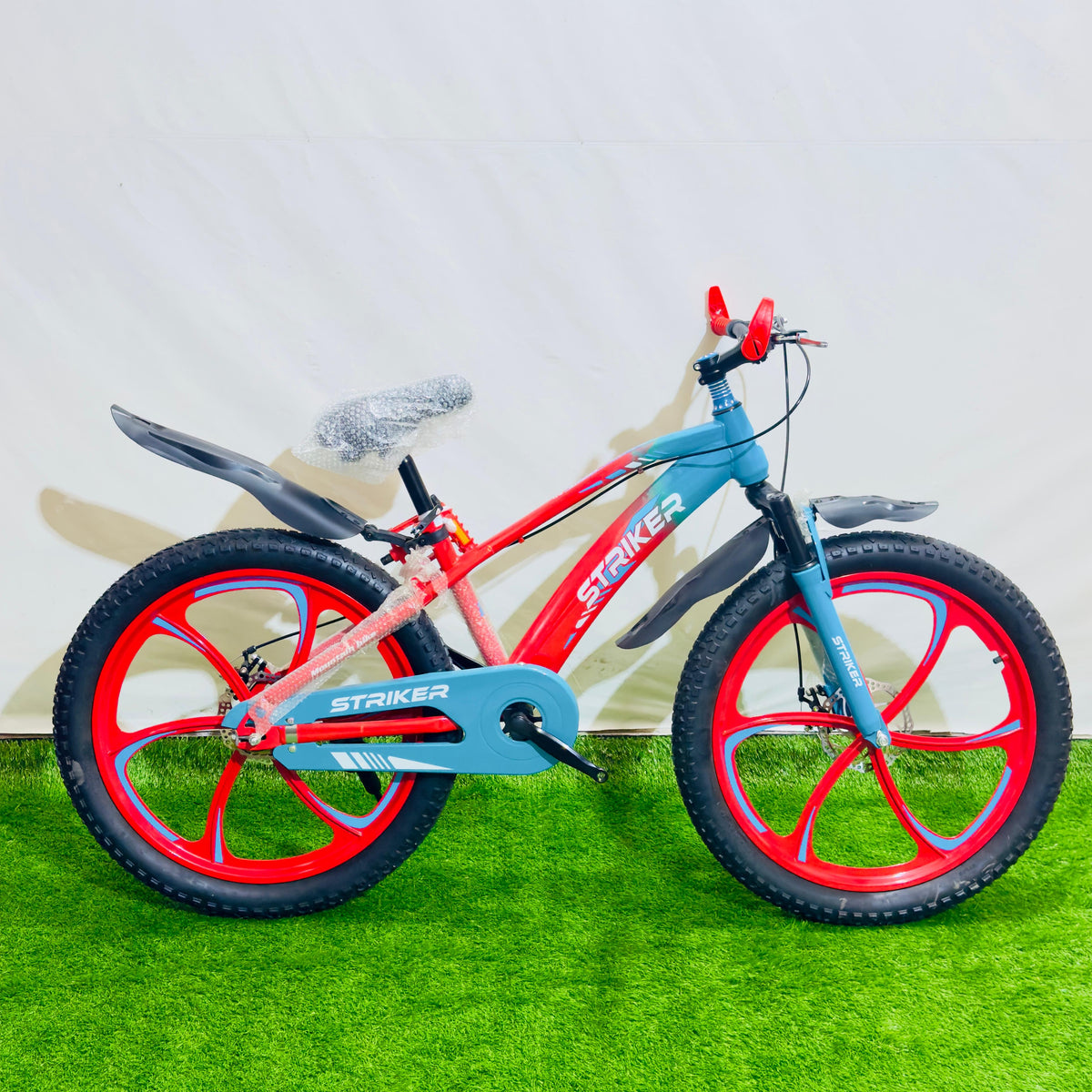 STRIKER 24 Inch Sports Bicycle Red & Turquoise Hybrid Edition