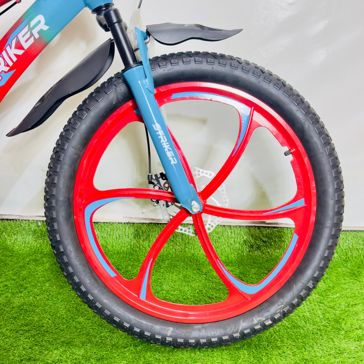 STRIKER 24 Inch Sports Bicycle Red & Turquoise Hybrid Edition