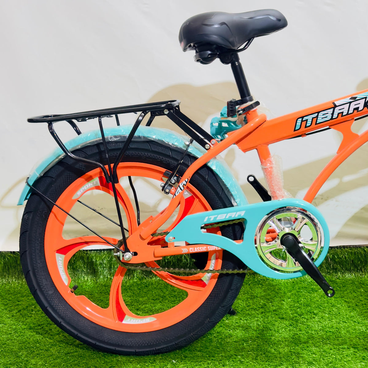 ITBAA 20 Inch Premium Kids Bicycle Orange & Turquoise Hybrid Edition