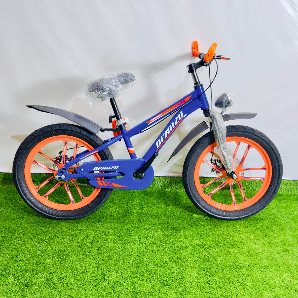 DFANZU 20 Inch Premium Kids Bicycle Blue & Orange Hybrid Edition