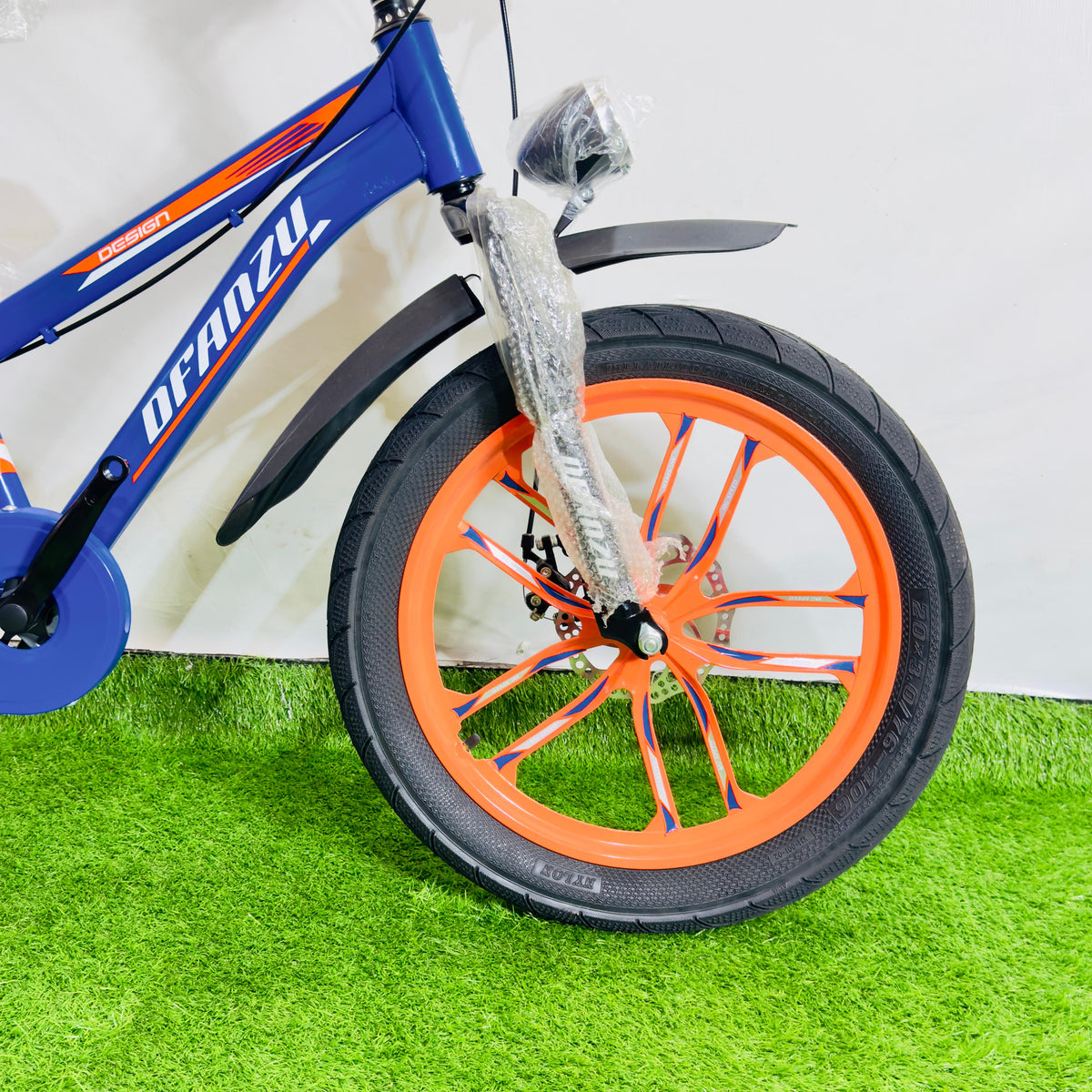 DFANZU 20 Inch Premium Kids Bicycle Blue & Orange Hybrid Edition