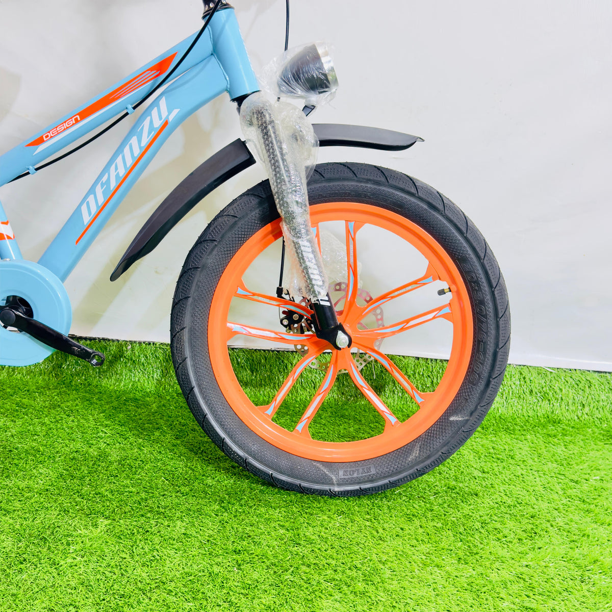 DFANZU 20 Inch Premium Kids Bicycle Turquoise & Orange Hybrid Edition