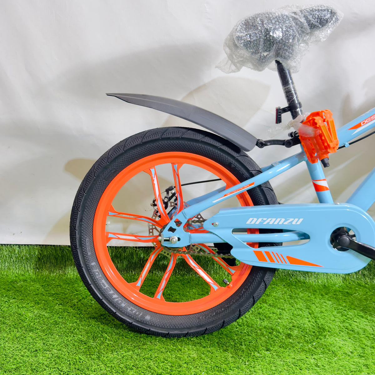 DFANZU 20 Inch Premium Kids Bicycle Turquoise & Orange Hybrid Edition
