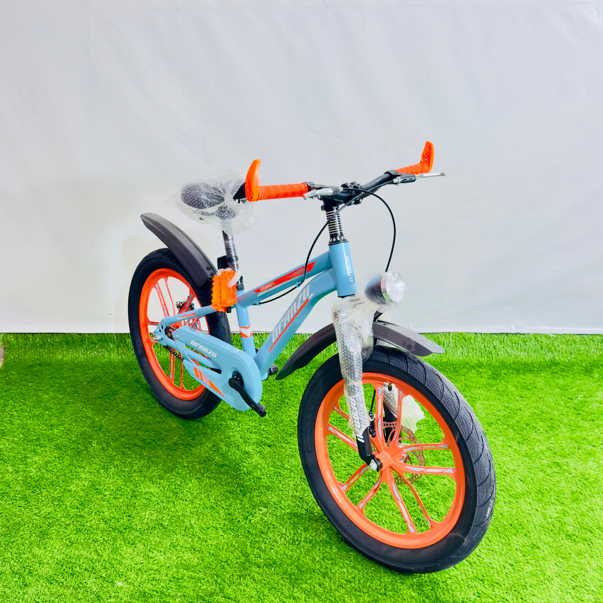 DFANZU 20 Inch Premium Kids Bicycle Turquoise & Orange Hybrid Edition