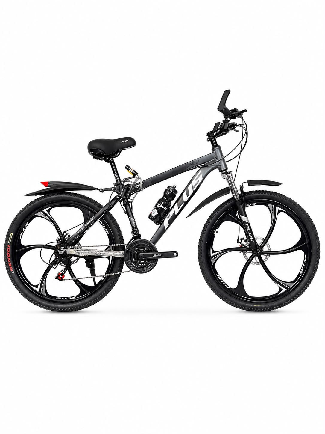 Plus 26 Inch Mountain Bike 24 Speed Gear System in Grey Color