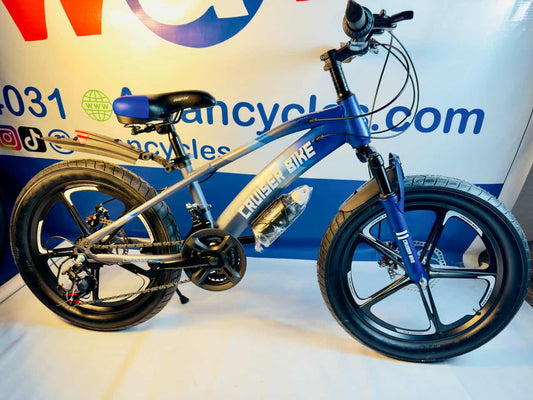 Cruiser Bike in Blue Color with Disk Brakes and Hydraulic Shocks