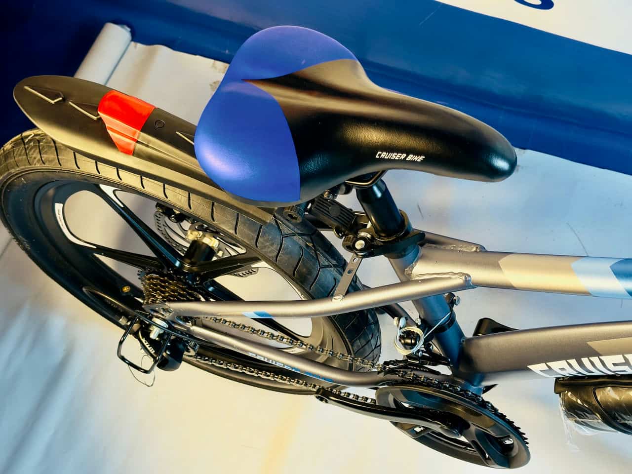 Cruiser Bike in Blue Color with Disk Brakes and Hydraulic Shocks