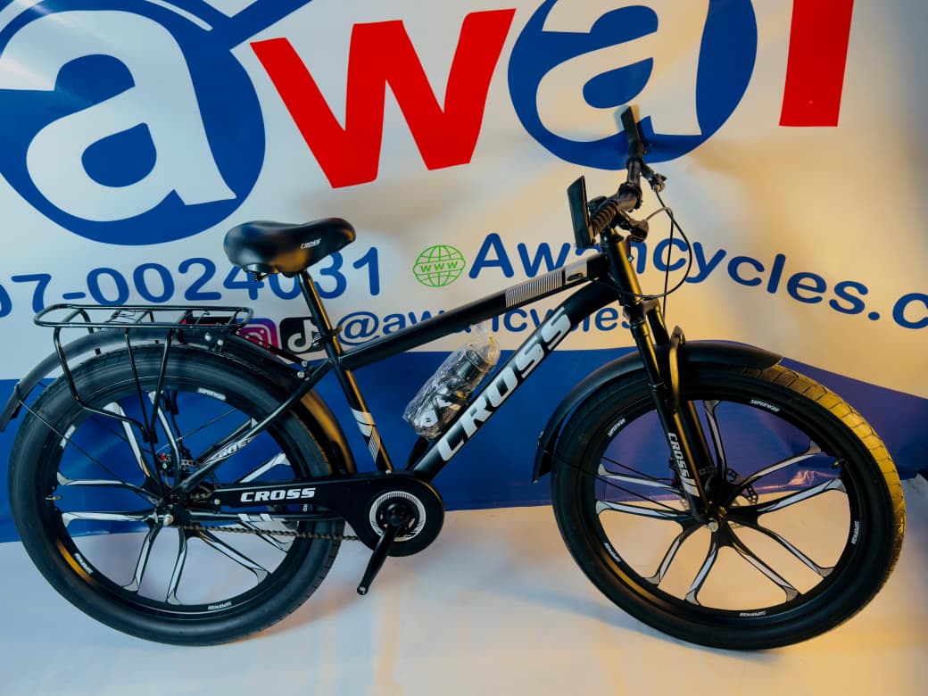 Cross Cycle in Black Color with Fat Tires and Dual Disk Brakes