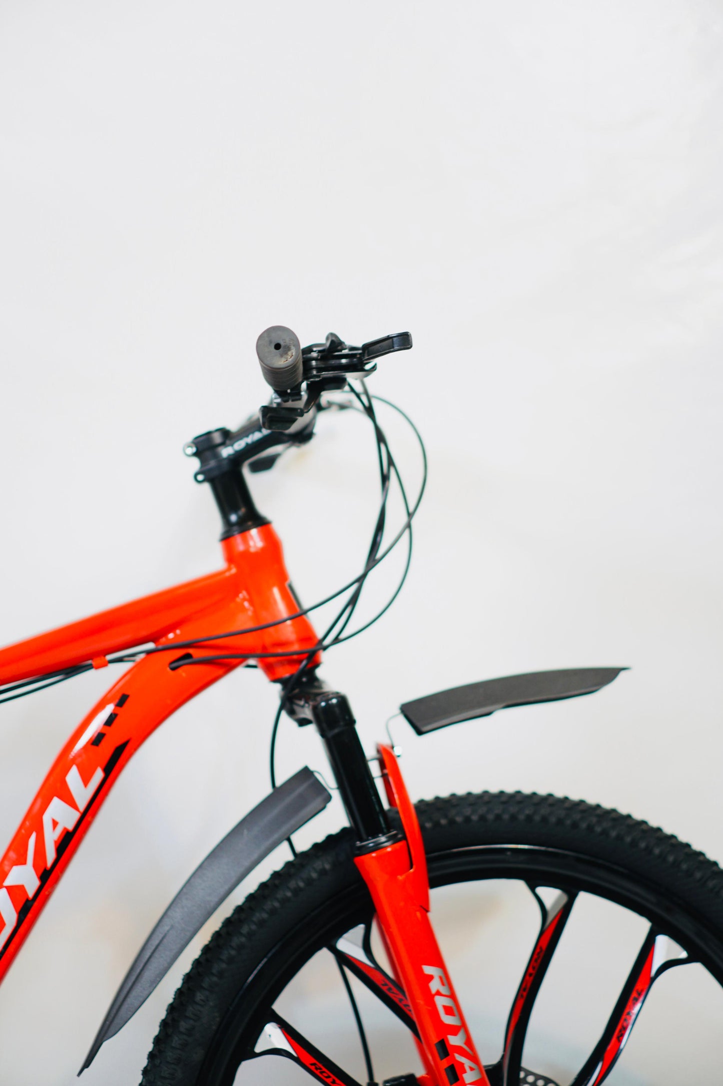 24 Inch Gear Cycle with Dual Disc Brakes & Hydraulic Shocks Red Color