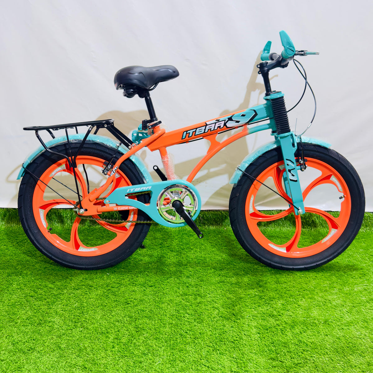 ITBAA 20 Inch Premium Kids Bicycle Orange & Turquoise Hybrid Edition