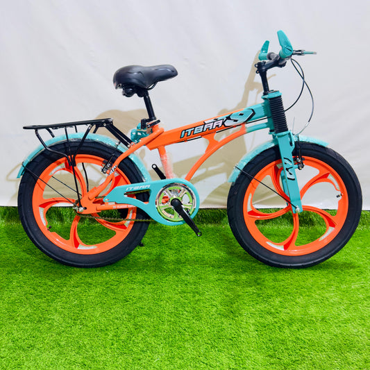 ITBAA 20 Inch Premium Kids Bicycle Orange & Turquoise Hybrid Edition