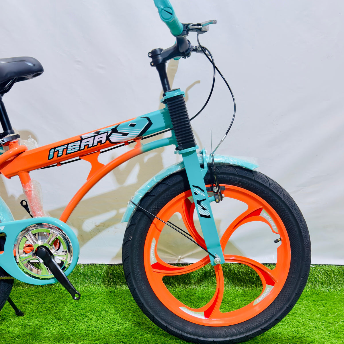 ITBAA 20 Inch Premium Kids Bicycle Orange & Turquoise Hybrid Edition
