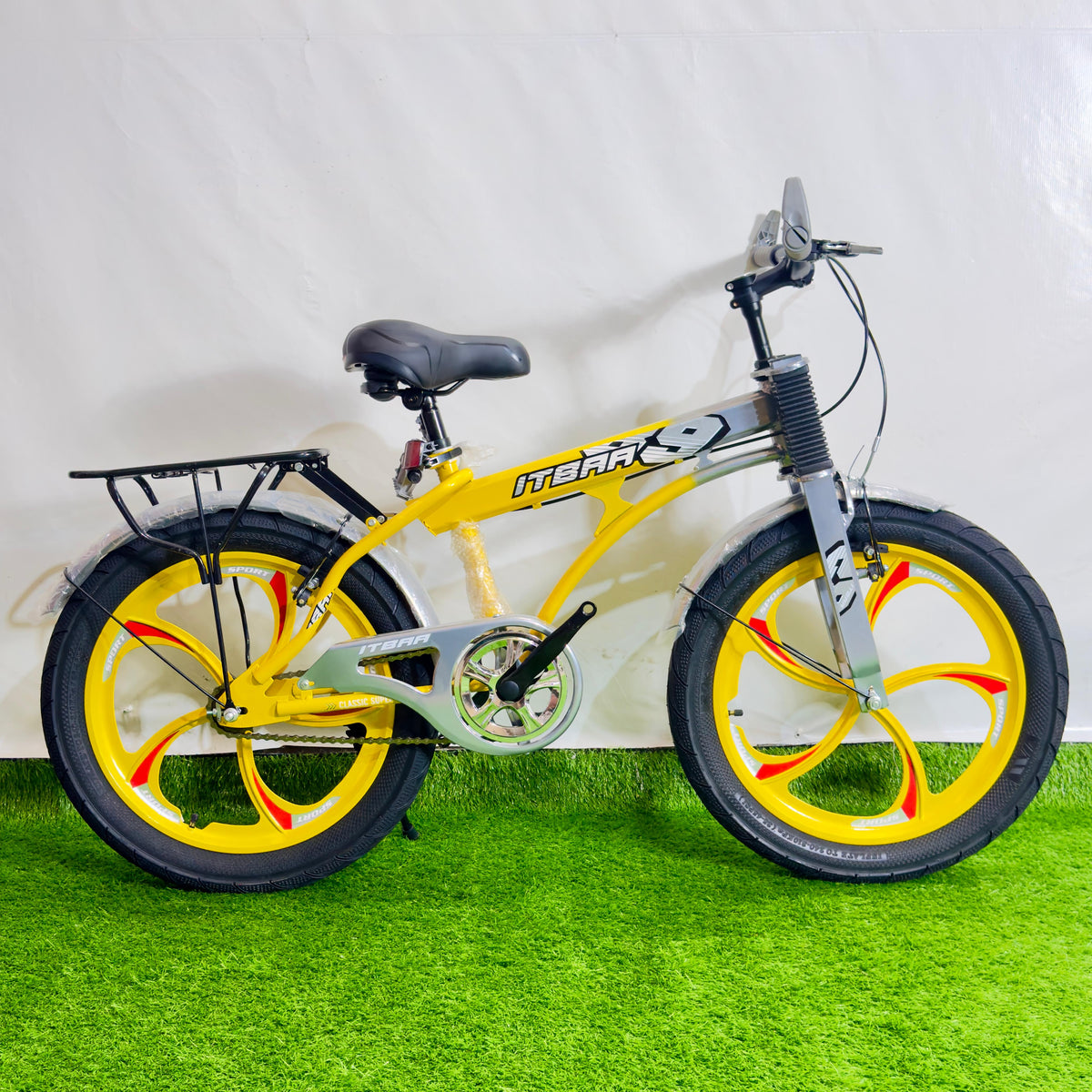 ITBAA 20 Inch Premium Kids Bicycle Yellow & Mint Green Hybrid Edition