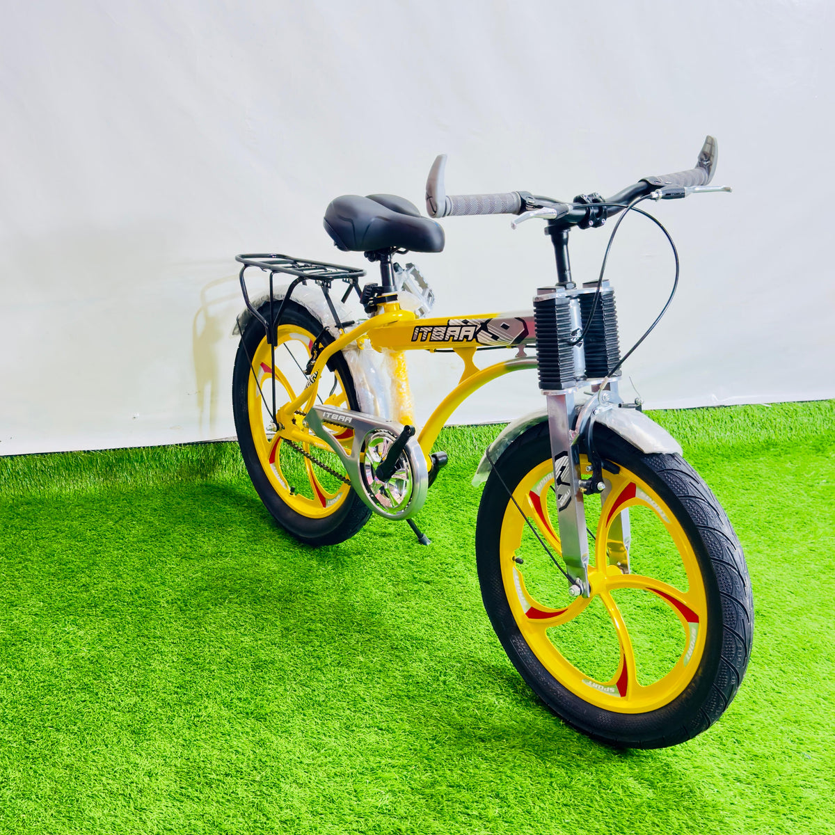ITBAA 20 Inch Premium Kids Bicycle Yellow & Mint Green Hybrid Edition