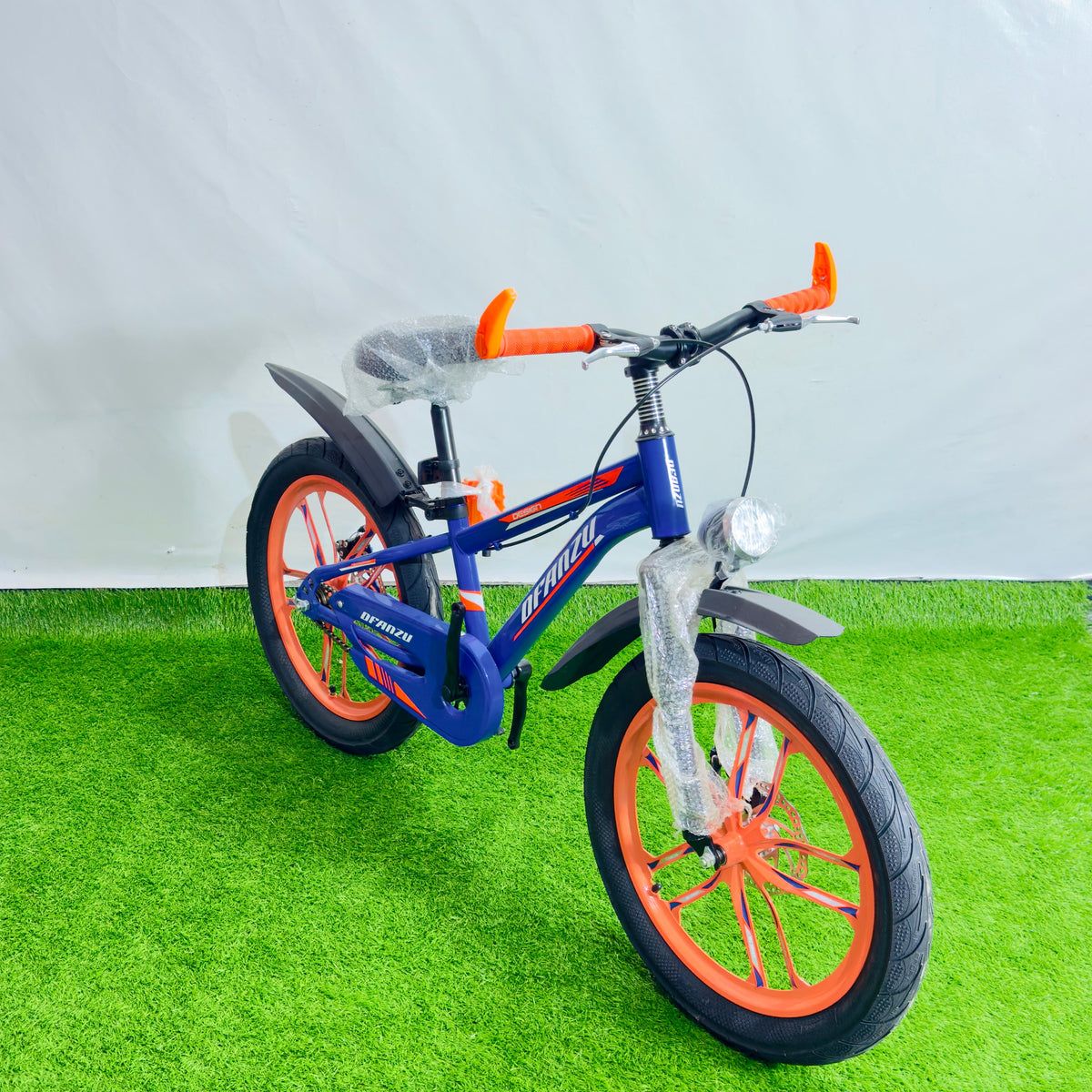 DFANZU 20 Inch Premium Kids Bicycle Blue & Orange Hybrid Edition