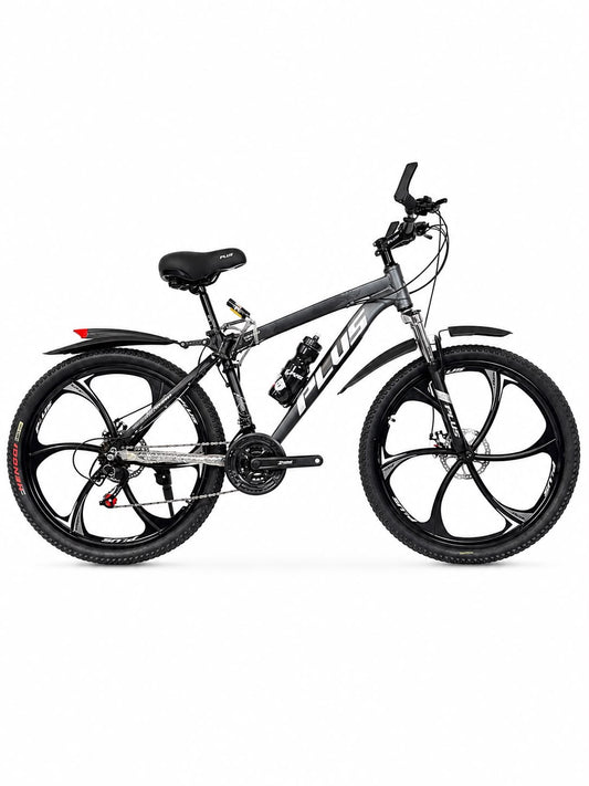 Plus 26 Inch Mountain Bike 24 Speed Gear System in Grey Color