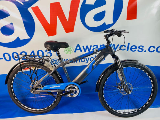 26 Inches Adult Bicycle Dual Disc Brakes, Hydraulic Shocks & Adjustable Seat